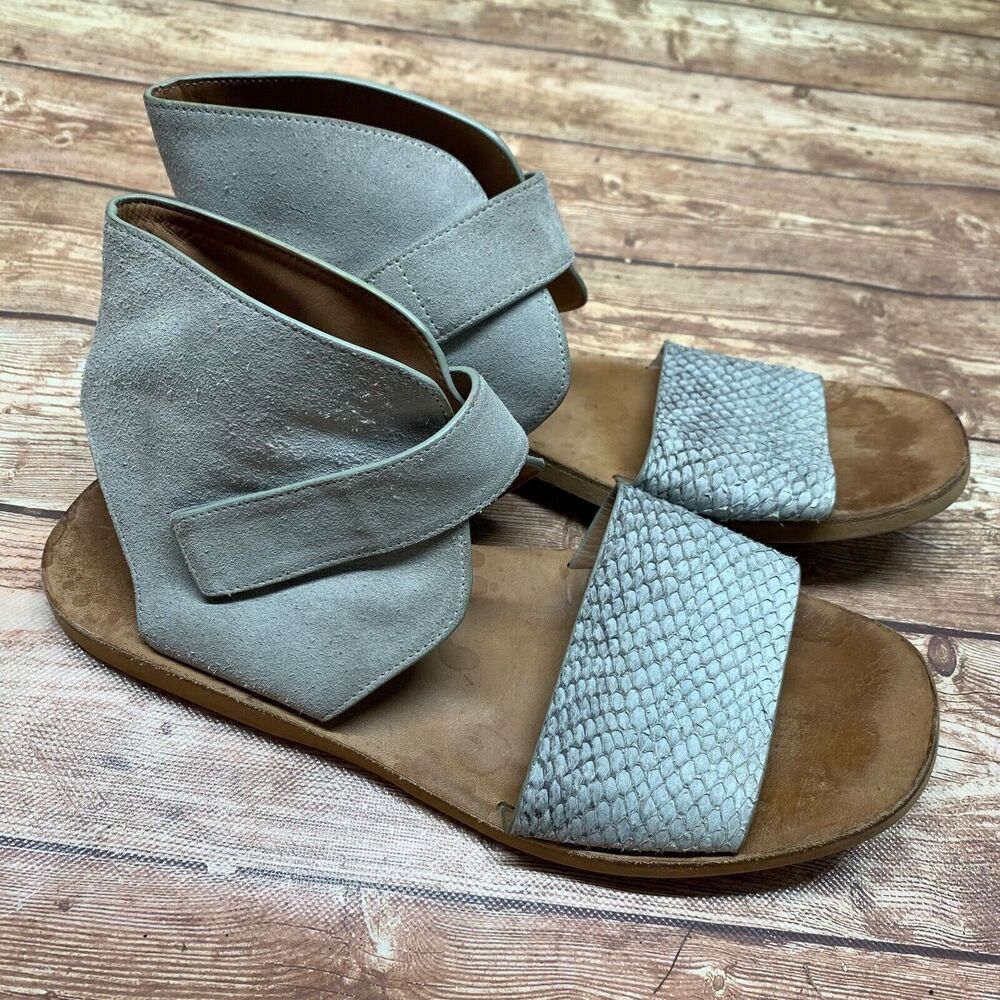 Vince. Suede Open Toe Ankle Wrap All Leather Slide Sandals Womens Size 9/40